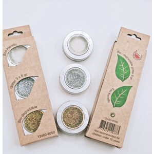 Hobby & Crafting Fun Bio Glitter set 3 x 8 gram Wit Zilver Goud