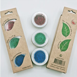 Hobby & Crafting Fun Bio Glitter set 3 x 8 gram Rood Groen Blauw