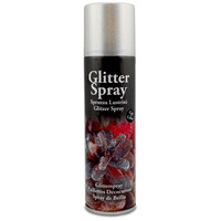 Glitterspray zilver spuitbus van 100 ml
