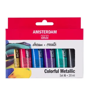Amsterdam Amsterdam Acrylverf Kleurrijke Metallic Set 6 x 20 ml