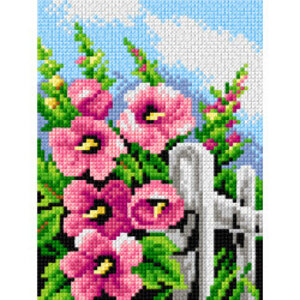 Orchidea Voorbedrukt Stramien Stokrozen zonder Garen 15 x 20 cm