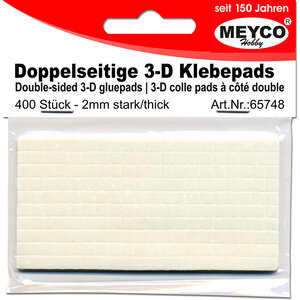 Meyco 3D foam pads 5 x 5 x 2 mm wit 2 vellen