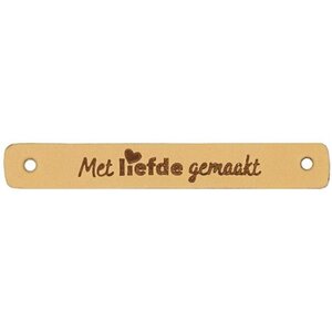 Durable Leren Label Met Liefde Gemaakt 2 stuks