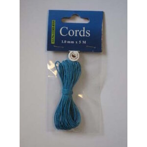 Hobby & Crafting Fun Waxkoord katoen rond 1 mm x 5 meter Turquoise