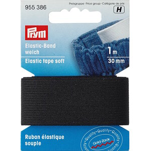 Prym Prym Band elastiek zacht 30 mm x 1 meter Zwart
