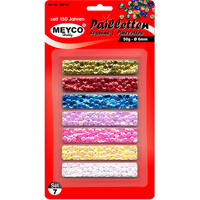 Assortiment pailletten 6 mm 50 gram goud, rood, blauw, roze, paars