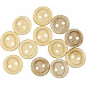 Creotime Houten knutselknopen 11 mm 50 stuks
