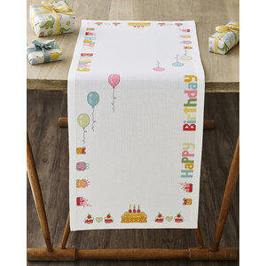 Permin Permin Tafelloper Happy Birthday 33 x 89 cm 68-5114