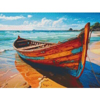 Pixelhobby patroon 5821 Houten roeiboot op het strand