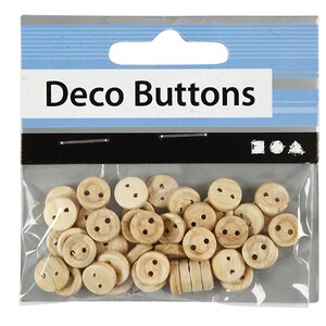 Creotime Houten knutselknopen 8 mm 50 stuks