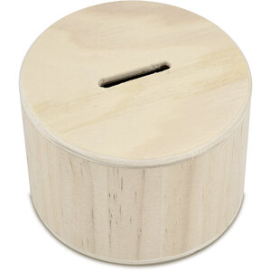 Meyco Houten Spaarpot Rond 9 x 9 x 6 mm