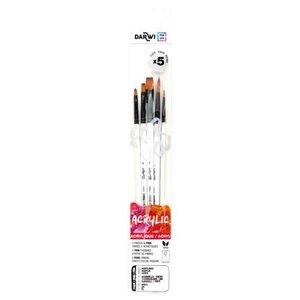Darwi Darwi Acryl penselenset van 5 Fijn Synthetisch