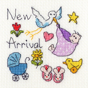 Bothy Threads Geboortekaartje borduurpakket New Baby XGC6