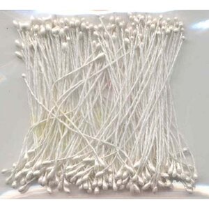 Hobby & Crafting Fun Meeldraden 1 mm rond ca. 144 stuks parelwit