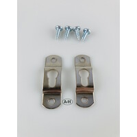 Ophanghaakjes met sleutelgat 12 x 39 mm 2 stuks met schroefjes