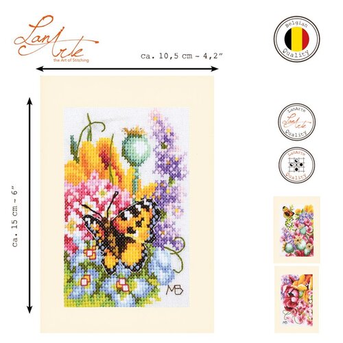 Lanarte Vervaco Wenskaarten Kleurig bloemenboeket 3 stuks  PN-0224152 Lanarte Vervaco Wenskaarten Kleurig bloemenboeket 3 stuks  PN-0224152