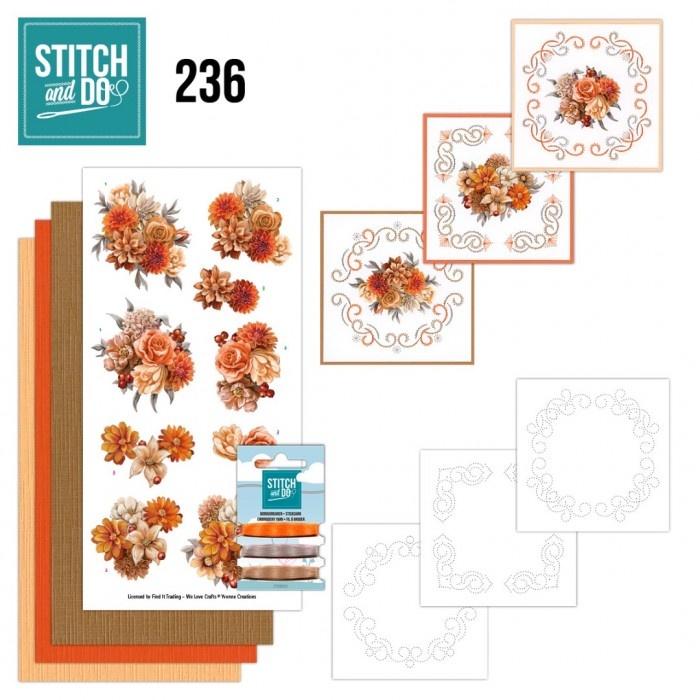 Stitch And Do 236 Orange Floral Kopen - Art en Hobby