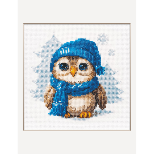 Riolis Riolis borduurpakket Cuddly Owl 15 x 15 cm Riolis Riolis borduurpakket Cuddly Owl 15 x 15 cm