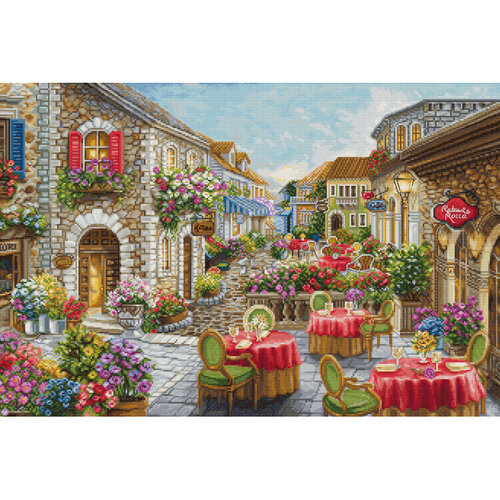 Luca S Luca S Borduurpakket Fiori Caffes 52 x 35 cm Luca S Luca S Borduurpakket Fiori Caffes 52 x 35 cm
