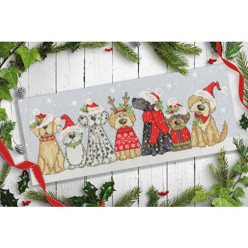 Bothy Threads Bothy Threads Borduurpakket Holiday Hounds xktb10