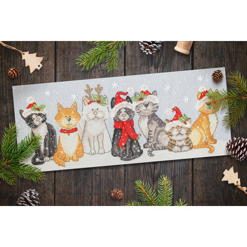 Bothy Threads Bothy Threads Borduurpakket Festive Felines xktb11