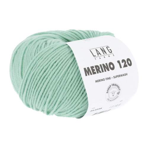 Lang Yarns Lang Yarns Merino 120 50 gram nr 358 Mintgroen Lang Yarns Lang Yarns Merino 120 50 gram nr 358 Mintgroen