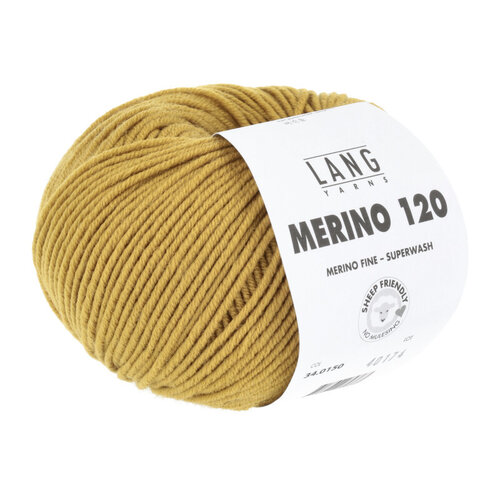 Lang Yarns Lang Yarns Merino 120 50 gram nr 150 Oker Lang Yarns Lang Yarns Merino 120 50 gram nr 150 Oker