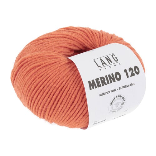 Lang Yarns Lang Yarns Merino 120 50 gram 459 Orange Lang Yarns Lang Yarns Merino 120 50 gram 459 Orange