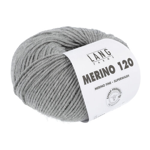 Lang Yarns Lang Yarns Merino 120 50 gram Grijs Melange 324 Lang Yarns Lang Yarns Merino 120 50 gram Grijs Melange 324