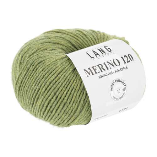 Lang Yarns Lang Yarns Merino 120 50 gram Licht Olijf Melange 297 Lang Yarns Lang Yarns Merino 120 50 gram Licht Olijf Melange 297