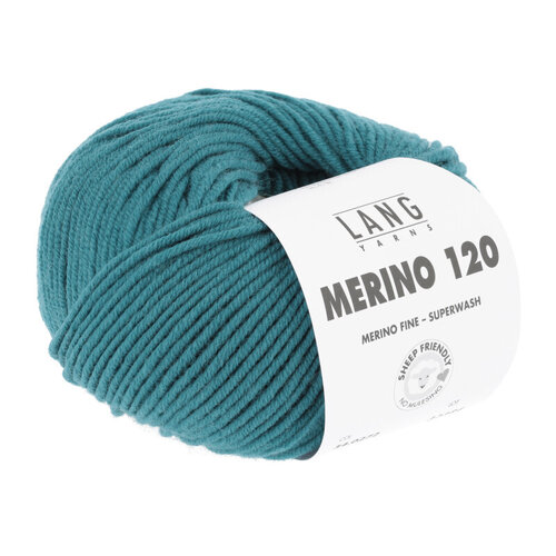 Lang Yarns Lang Yarns Merino 120 50 gram Donker Turquoise 272 Lang Yarns Lang Yarns Merino 120 50 gram Donker Turquoise 272