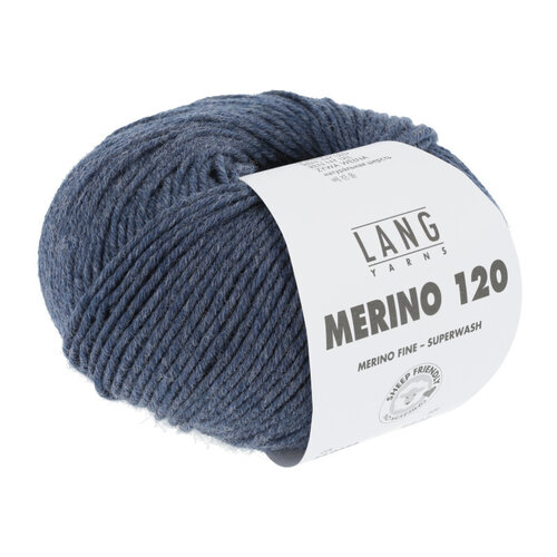 Lang Yarns Lang Yarns Merino 120 50 gram Jeans Donker Melange 234 Lang Yarns Lang Yarns Merino 120 50 gram Jeans Donker Melange 234