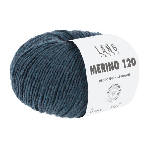 Lang Yarns Lang Yarns Merino 120 50 gram Petrol Melange 233 Lang Yarns Lang Yarns Merino 120 50 gram Petrol Melange 233