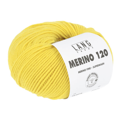 Lang Yarns Lang Yarns Merino 120 50 gram Geel 214 Lang Yarns Lang Yarns Merino 120 50 gram Geel 214