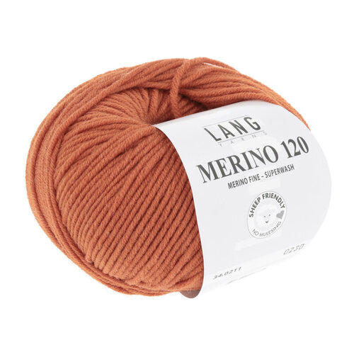 Lang Yarns Lang Yarns Merino 120 50 gram Rood 211 Lang Yarns Lang Yarns Merino 120 50 gram Rood 211