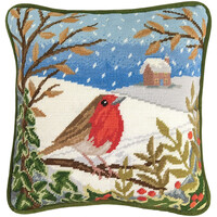 Bothy Threads Petit Point Borduurkussen When Robins Appear  tvw04
