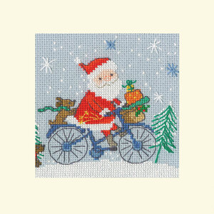 Bothy Threads Bothy Threads Borduurkaart Delivery By Bike XMAS51