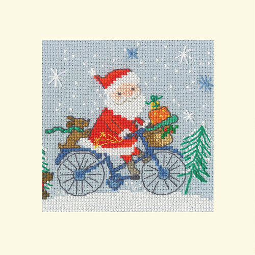Bothy Threads Bothy Threads Borduurkaart Delivery By Bike XMAS51 Bothy Threads Bothy Threads Borduurkaart Delivery By Bike XMAS51