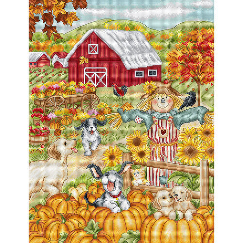 Leti Stitch Leti Stitch borduurpakket Autumn Farm 27 x 35 cm Leti Stitch Leti Stitch borduurpakket Autumn Farm 27 x 35 cm