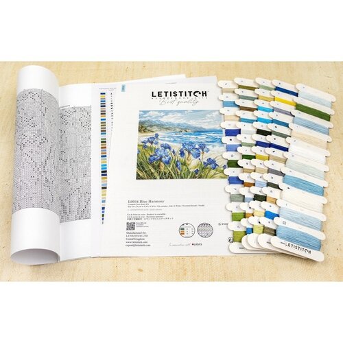 Leti Stitch Leti Stitch borduurpakket Blue Harmony 24 x 24 cm