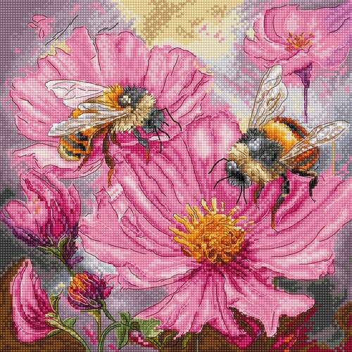 Leti Stitch Leti Stitch borduurpakket Honey Blooms 23 x 23 cm Leti Stitch Leti Stitch borduurpakket Honey Blooms 23 x 23 cm