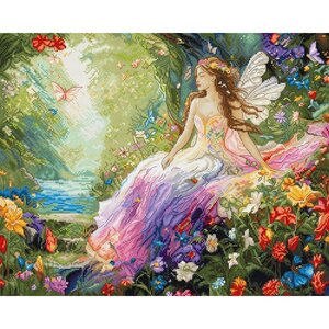 Leti Stitch Leti Stitch borduurpakket Enchanted Spring 40 x 32 cm