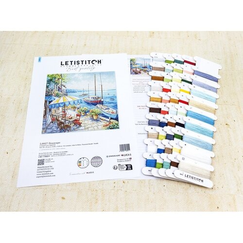 Leti Stitch Leti Stitch borduurpakket Seascape 26 x 26 cm