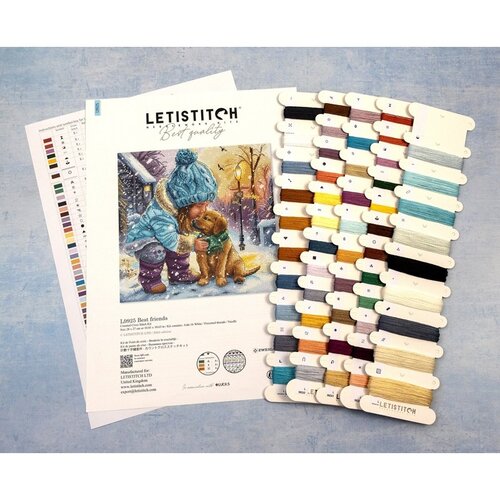 Leti Stitch Leti Stitch borduurpakket Best Friends 28 x 27 cm Leti Stitch Leti Stitch borduurpakket Best Friends 28 x 27 cm