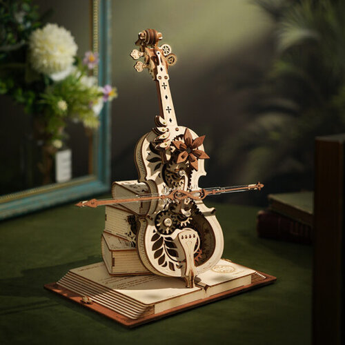 Rokr ROKR Muziekdoos Houten 3D Puzzel Magic Cello AMK63 Rokr ROKR Muziekdoos Houten 3D Puzzel Magic Cello AMK63