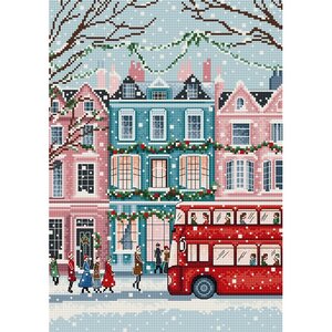 Leti Stitch Leti Stitch borduurpakket London Snowfall 19 x 27 cm