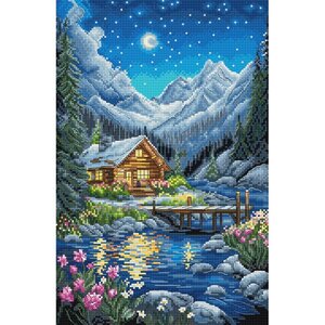 Leti Stitch Leti Stitch borduurpakket Moonlit Night 19 x 29 cm