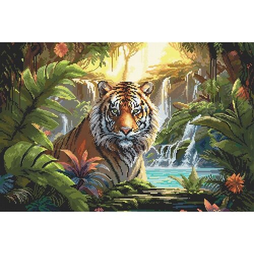 Leti Stitch Leti Stitch borduurpakket Waterfall Rest 40 x 27 cm Leti Stitch Leti Stitch borduurpakket Waterfall Rest 40 x 27 cm