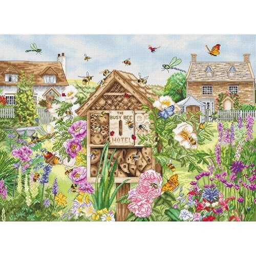 Leti Stitch Leti Stitch borduurpakket Busy Bee Hotel 41 x 30 cm Leti Stitch Leti Stitch borduurpakket Busy Bee Hotel 41 x 30 cm