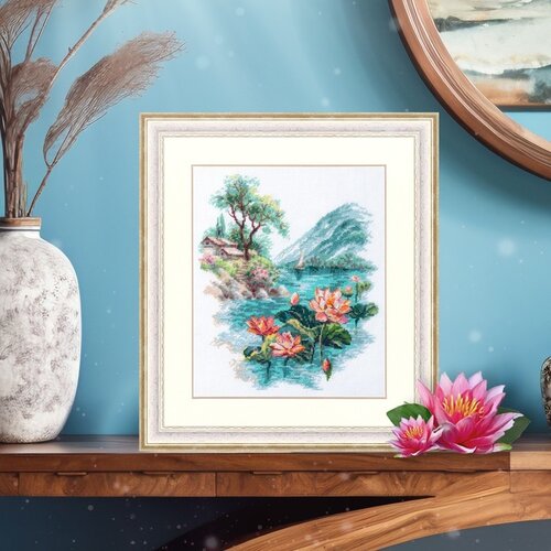 Magic Needle Bordurupakket Blooming Lotuses 22 x 26 cm Magic Needle Bordurupakket Blooming Lotuses 22 x 26 cm
